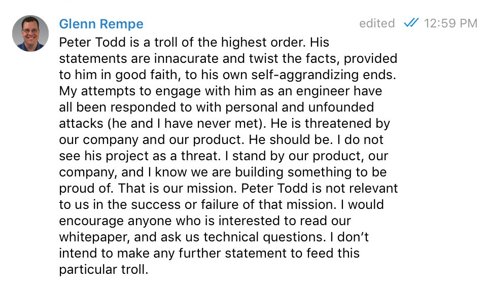 Glenn Rempe public response